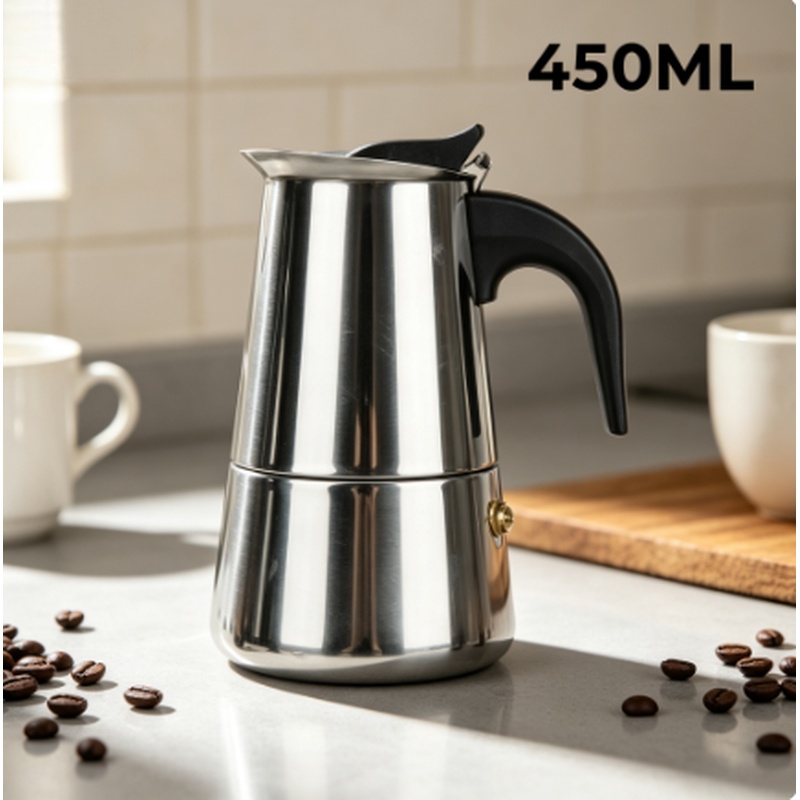 Home Cooking Appliances - Multi-Cup RVS Moka Pot Espresso Maker