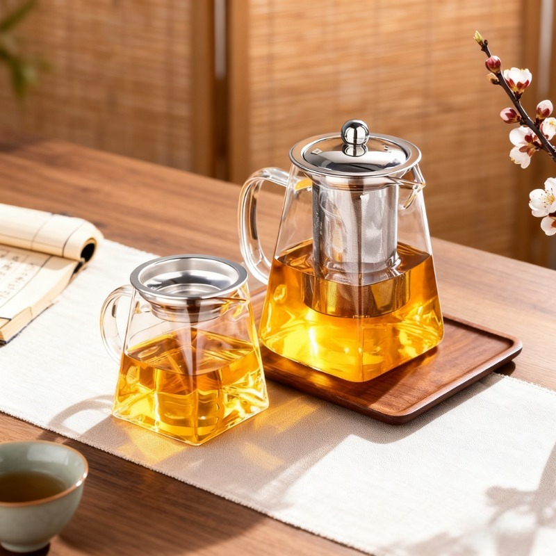 Home Cooking Appliances - Glazen Theepot met Zetgroep Theeservies Ketel