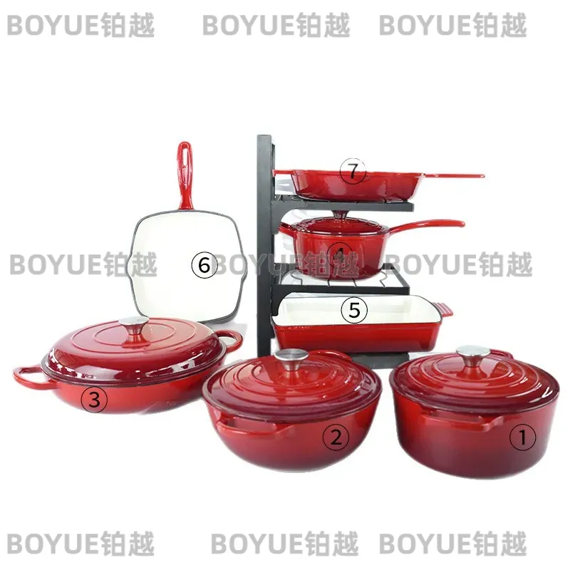 7-delige gietijzeren emaille k - Dutch Oven Enamel recensie en prijs